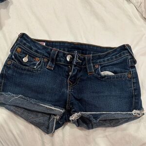 True Religion Dark Blue Jean Shorts